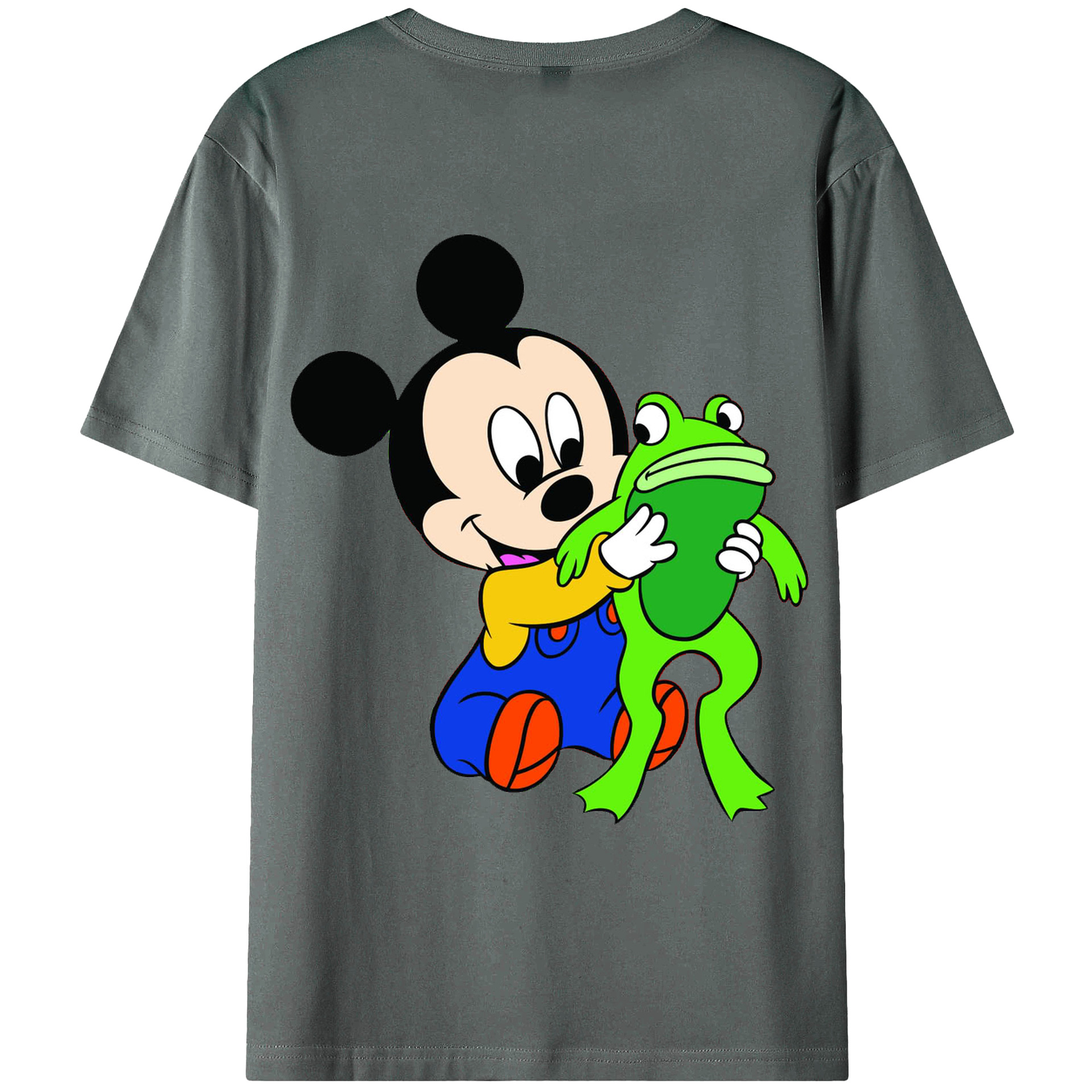 ミッキーマウス Mickey Mouse 綿100％ メンズ半袖Tシャツ（バックプリント） 通気性